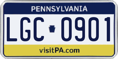 PA license plate LGC0901