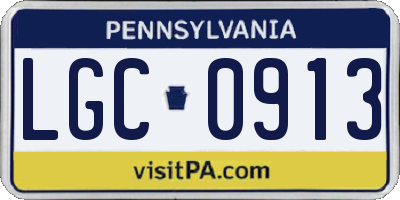 PA license plate LGC0913