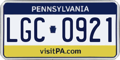 PA license plate LGC0921