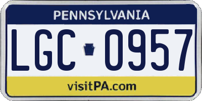 PA license plate LGC0957