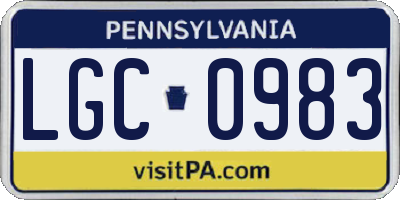 PA license plate LGC0983