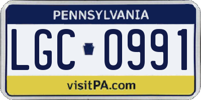 PA license plate LGC0991
