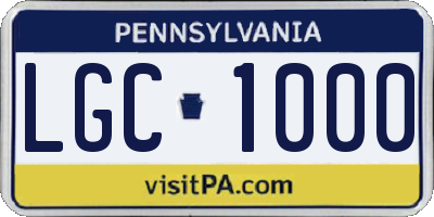PA license plate LGC1000