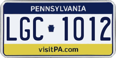 PA license plate LGC1012