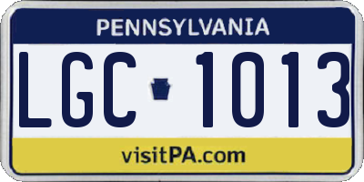PA license plate LGC1013
