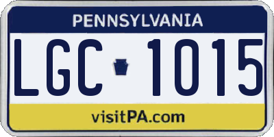 PA license plate LGC1015
