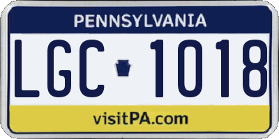 PA license plate LGC1018