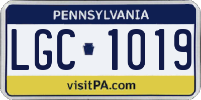 PA license plate LGC1019