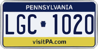 PA license plate LGC1020