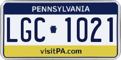 PA license plate LGC1021