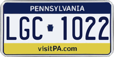 PA license plate LGC1022