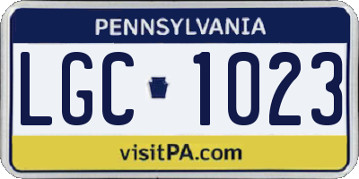 PA license plate LGC1023