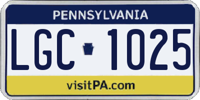 PA license plate LGC1025