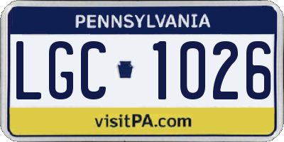 PA license plate LGC1026