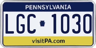 PA license plate LGC1030