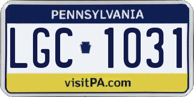 PA license plate LGC1031