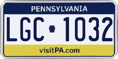 PA license plate LGC1032
