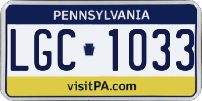 PA license plate LGC1033