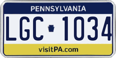 PA license plate LGC1034