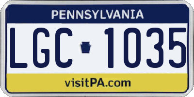 PA license plate LGC1035