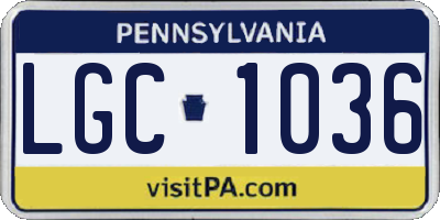 PA license plate LGC1036