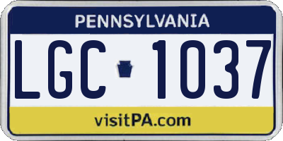 PA license plate LGC1037