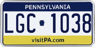 PA license plate LGC1038
