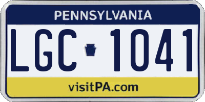 PA license plate LGC1041