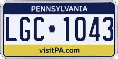 PA license plate LGC1043