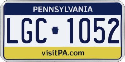 PA license plate LGC1052