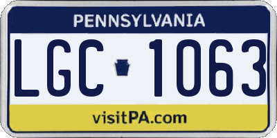 PA license plate LGC1063