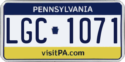 PA license plate LGC1071