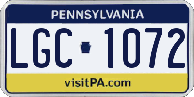 PA license plate LGC1072