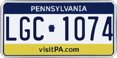 PA license plate LGC1074