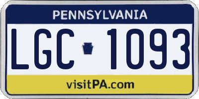 PA license plate LGC1093