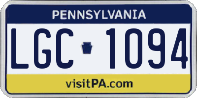 PA license plate LGC1094