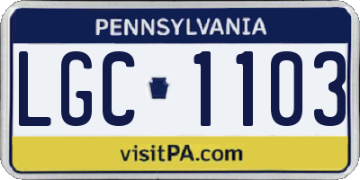 PA license plate LGC1103