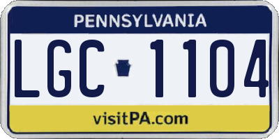 PA license plate LGC1104