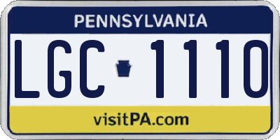 PA license plate LGC1110