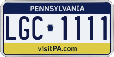 PA license plate LGC1111