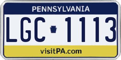 PA license plate LGC1113