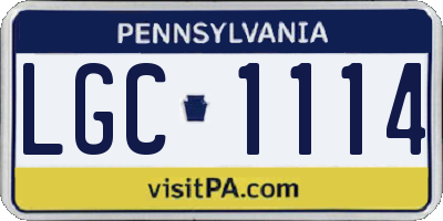 PA license plate LGC1114