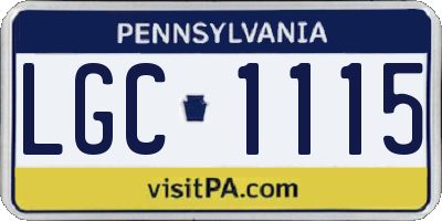 PA license plate LGC1115