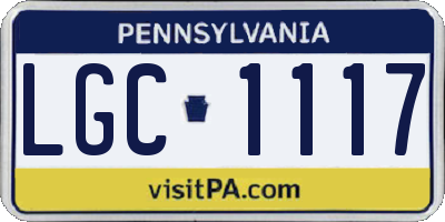 PA license plate LGC1117
