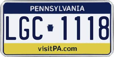 PA license plate LGC1118