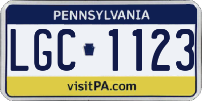 PA license plate LGC1123