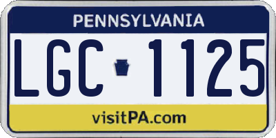 PA license plate LGC1125