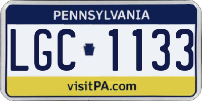 PA license plate LGC1133