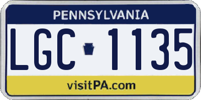 PA license plate LGC1135