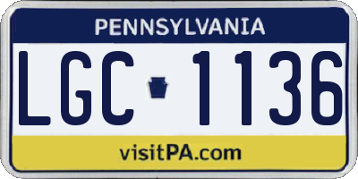 PA license plate LGC1136